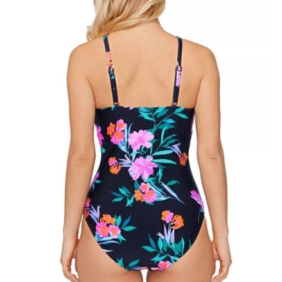 Island Escape Women's Poolside
One-Piece Swimsuit, Ocean Bloom Multi size 8 New - Picture 9 of 16